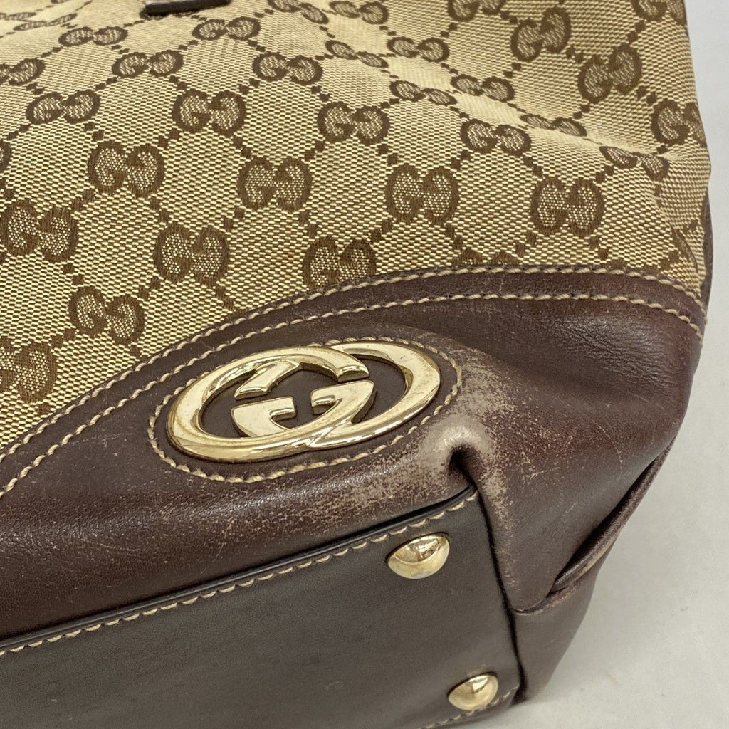 Gucci Tote GG Canvas Abbey Beige Gold — view 7