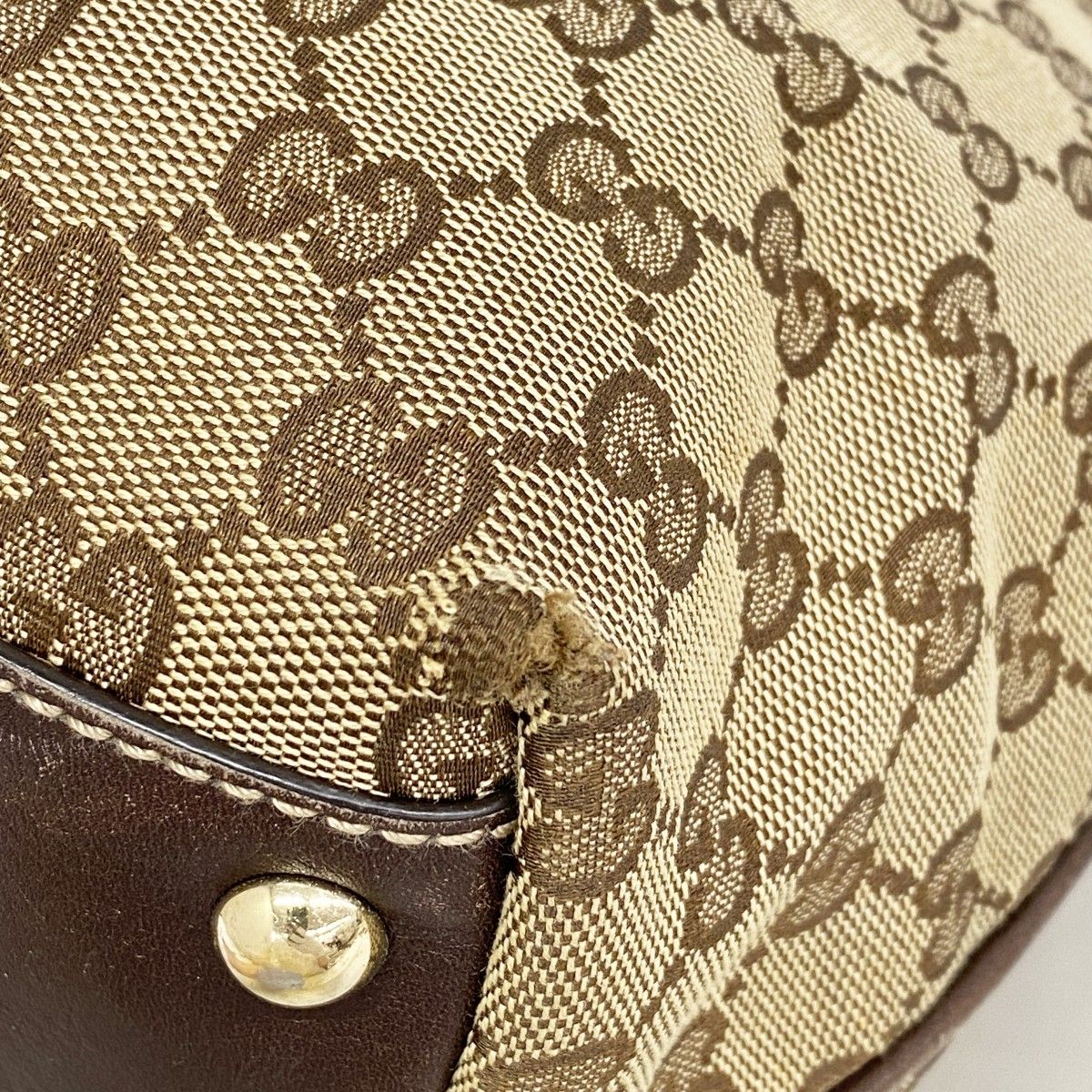 Gucci Tote GG Canvas Abbey Beige Gold — view 6