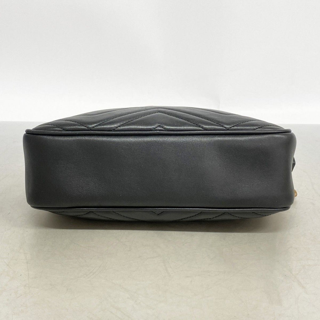Gucci Shoulder Bag GG Marmont Leather Black Gold — view 3