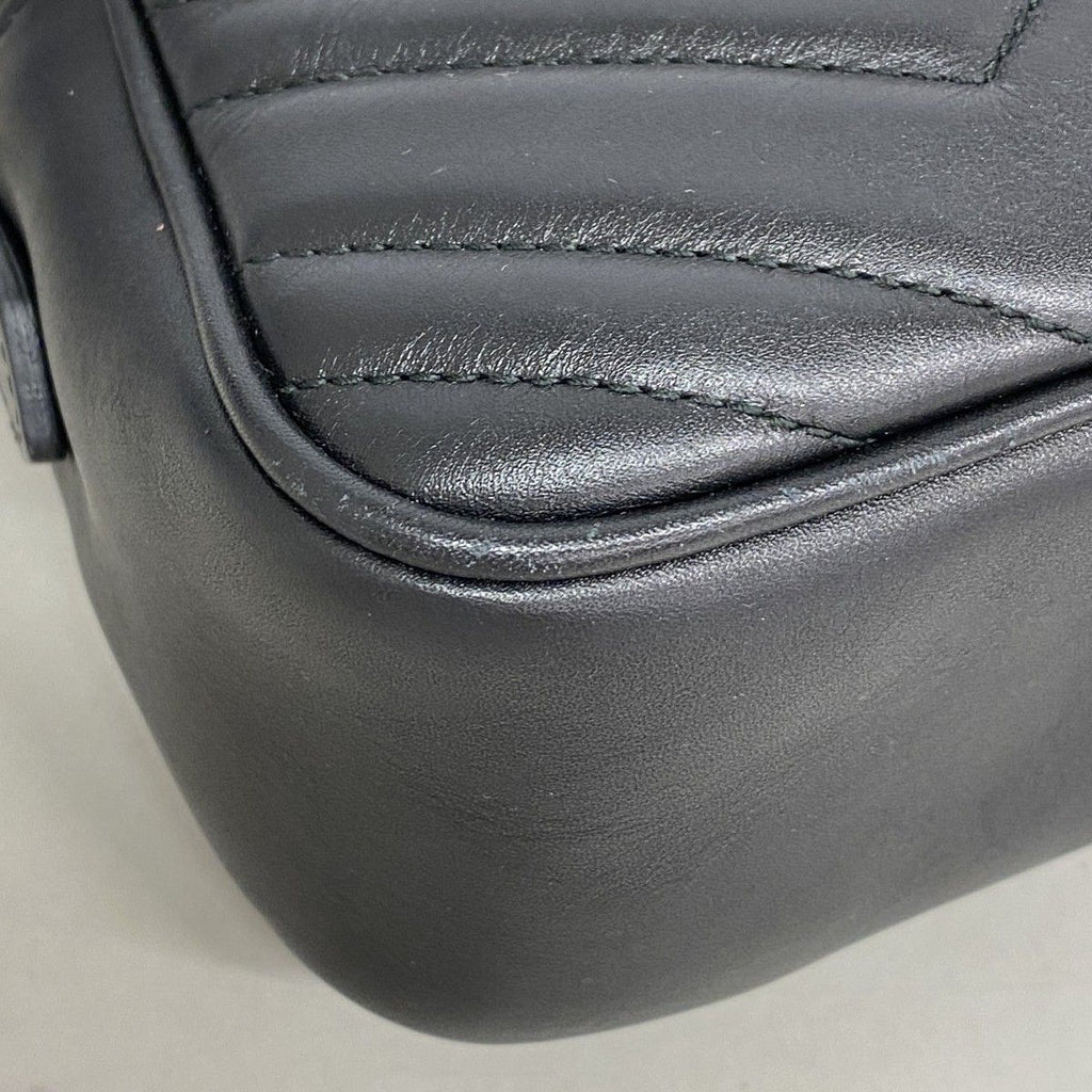 Gucci Shoulder Bag GG Marmont Leather Black Gold — view 6