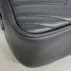 Gucci Shoulder Bag GG Marmont Leather Black Gold — view 6