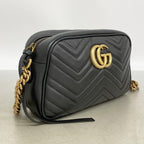 Gucci Shoulder Bag GG Marmont Leather Black Gold — view 2