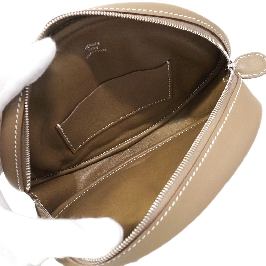 Hermes Shoulder Bag in the Loop Swift Etoupe Silver — view 3