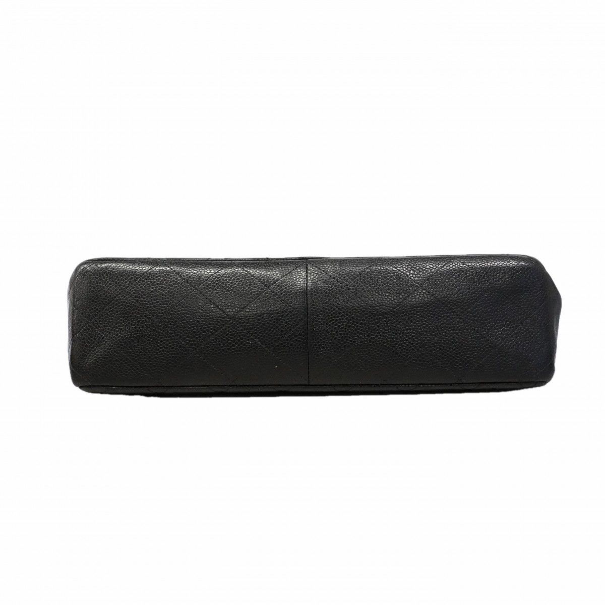 Chanel Shoulder Bag Maxi Quilted Caviar Leather Black Silver — view 3