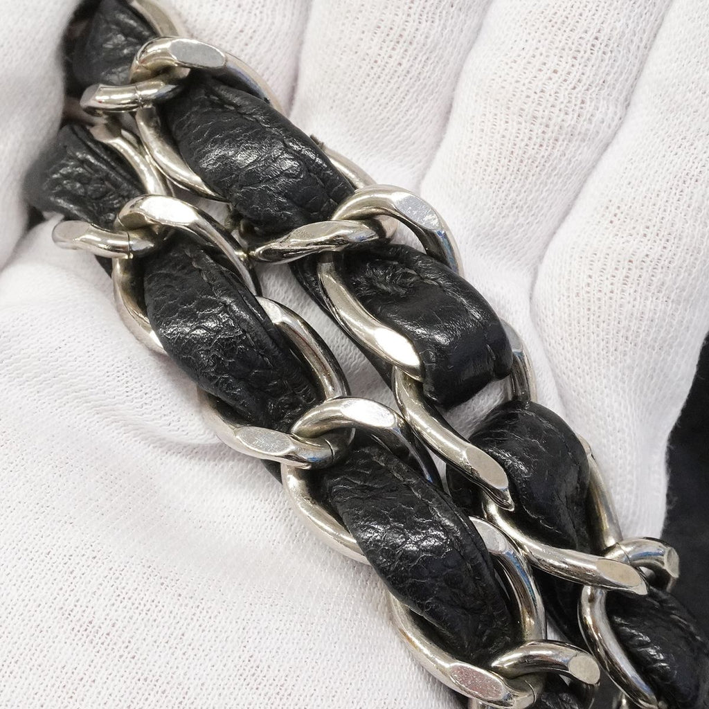Chanel Shoulder Bag Maxi Quilted Caviar Leather Black Silver — view 8