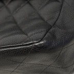 Chanel Shoulder Bag Maxi Quilted Caviar Leather Black Silver — view 6