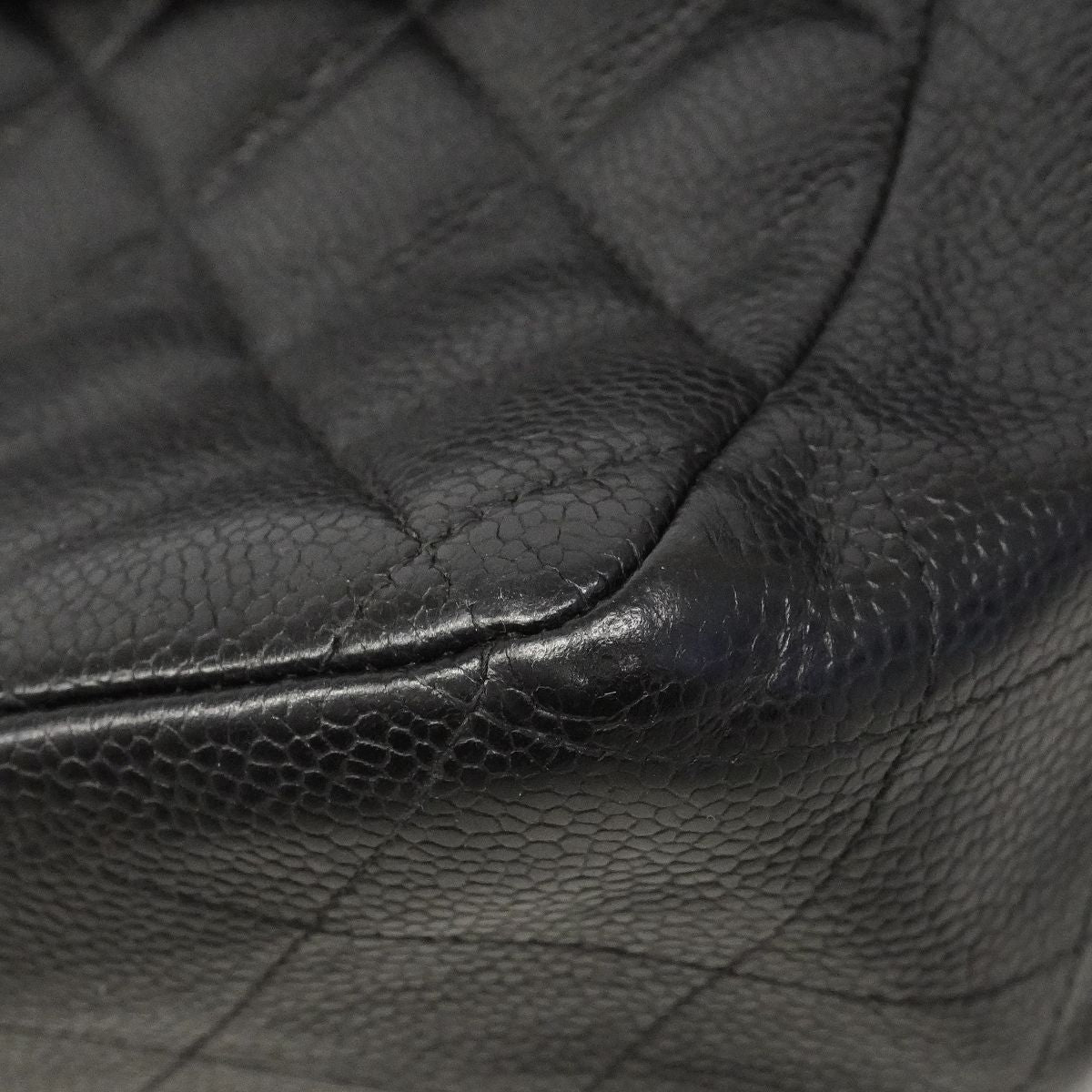 Chanel Shoulder Bag Maxi Quilted Caviar Leather Black Silver — view 6