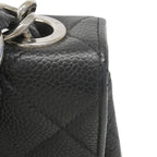 Chanel Shoulder Bag Maxi Quilted Caviar Leather Black Silver — view 7