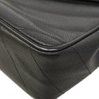 Chanel Shoulder Bag Stitch Caviar Leather Black Gold — view 6