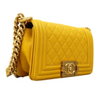 Chanel Shoulder Bag Boy Lambskin Yellow Gold — view 2