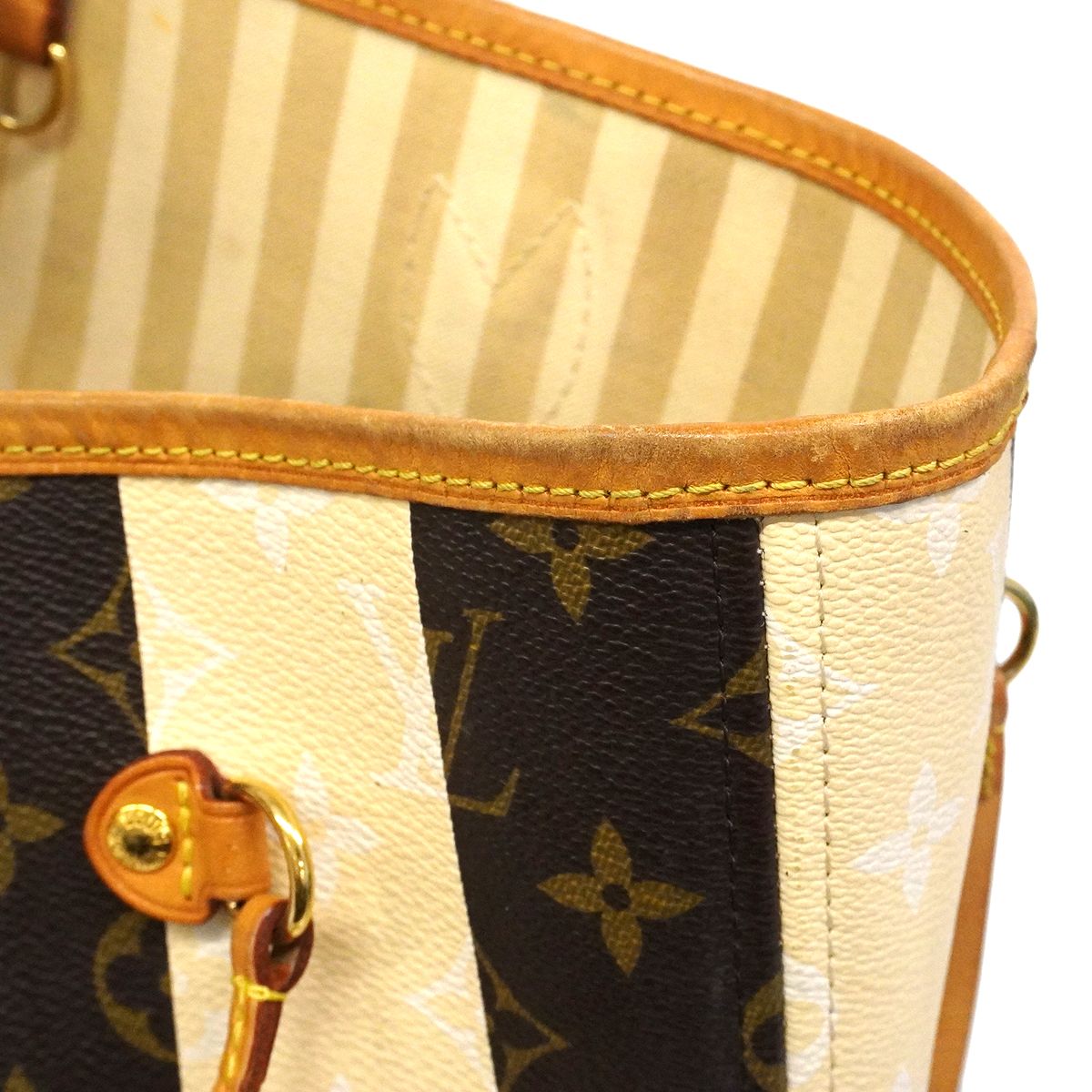 Louis Vuitton Tote Monogram Rayures Neverfull MM Brown — view 7