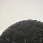 Chanel Shoulder Bag Quilted Caviar Leather Black Gold — view 6