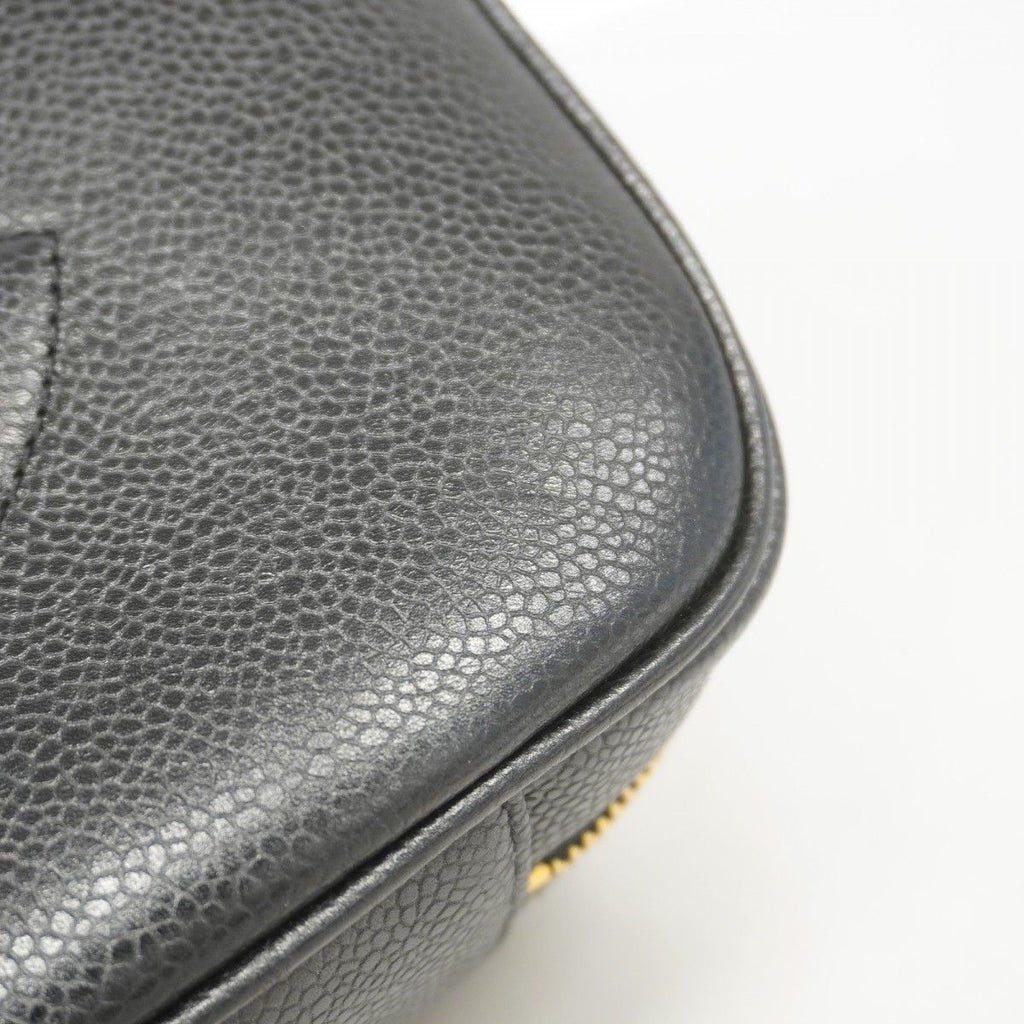 Chanel Vanity Bag Caviar Leather Black Gold 2-Way — view 7