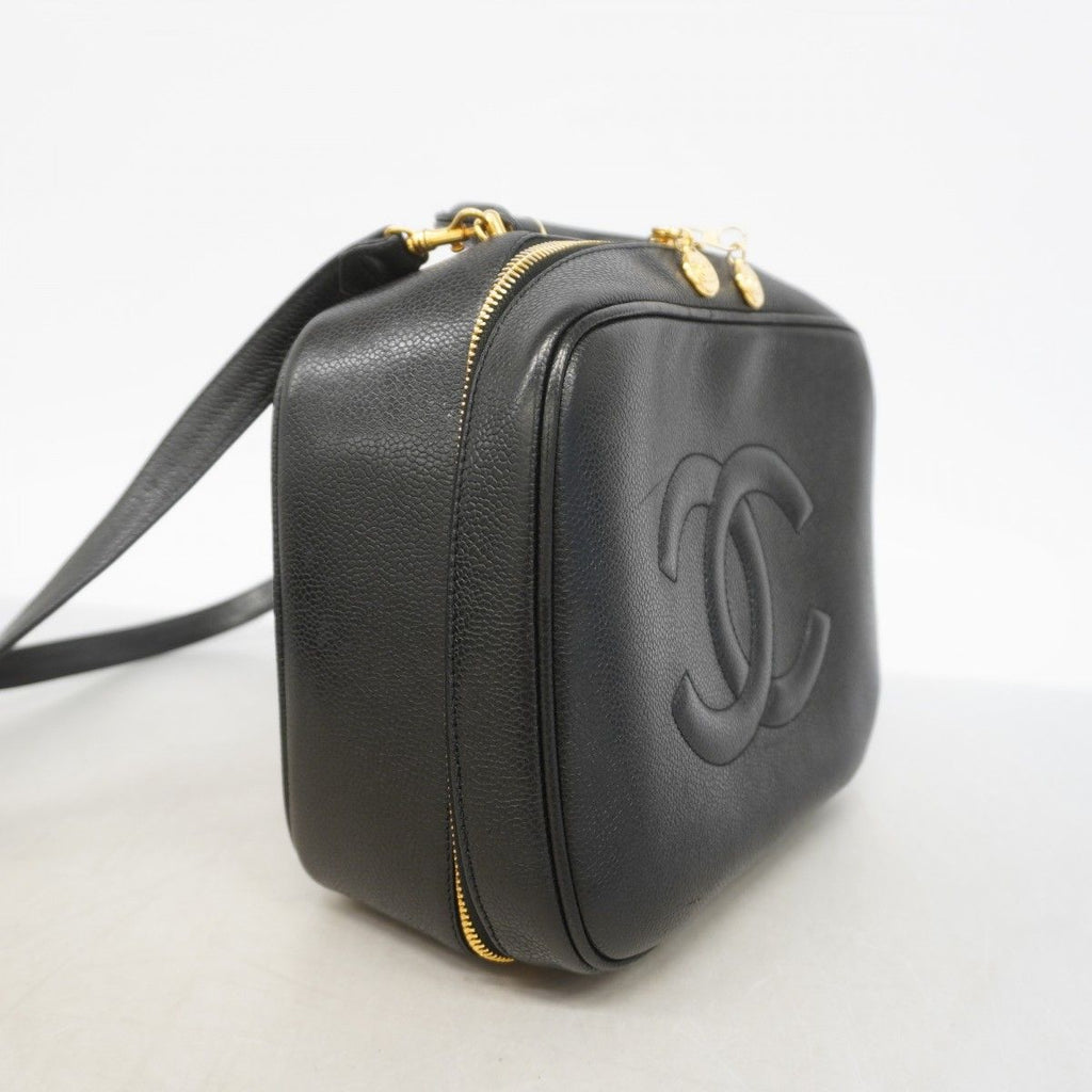 Chanel Vanity Bag Caviar Leather Black Gold 2-Way — view 2