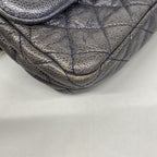 Chanel Shoulder Bag Quilted Caviar Leather Blue Gold — view 6