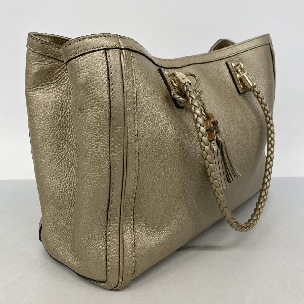 Gucci Tote Bamboo Leather Gold Champagne — view 2