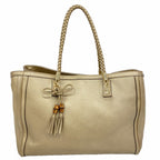Gucci Tote Bamboo Leather Gold Champagne