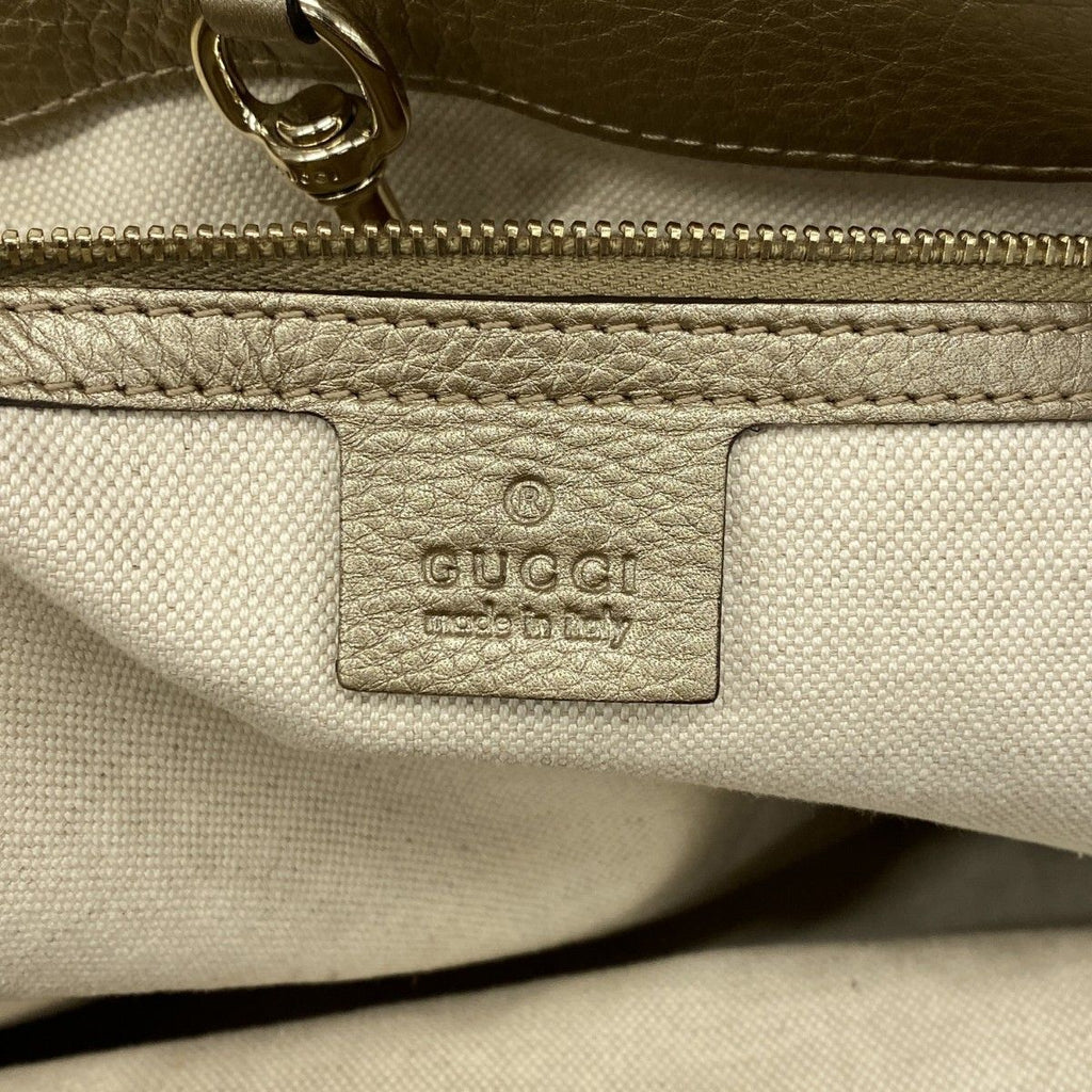 Gucci Tote Bamboo Leather Gold Champagne — view 5