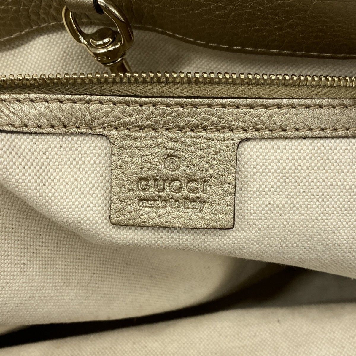 Gucci Tote Bamboo Leather Gold Champagne — view 5
