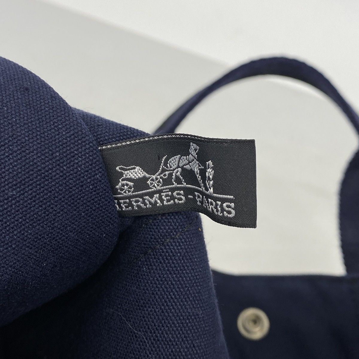 Hermes Tote Fourre Tout MM Canvas Black Navy Silver — view 5