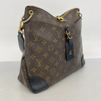 Louis Vuitton Shoulder Bag Monogram Odeon MM NM Brown Black Cles — view 2