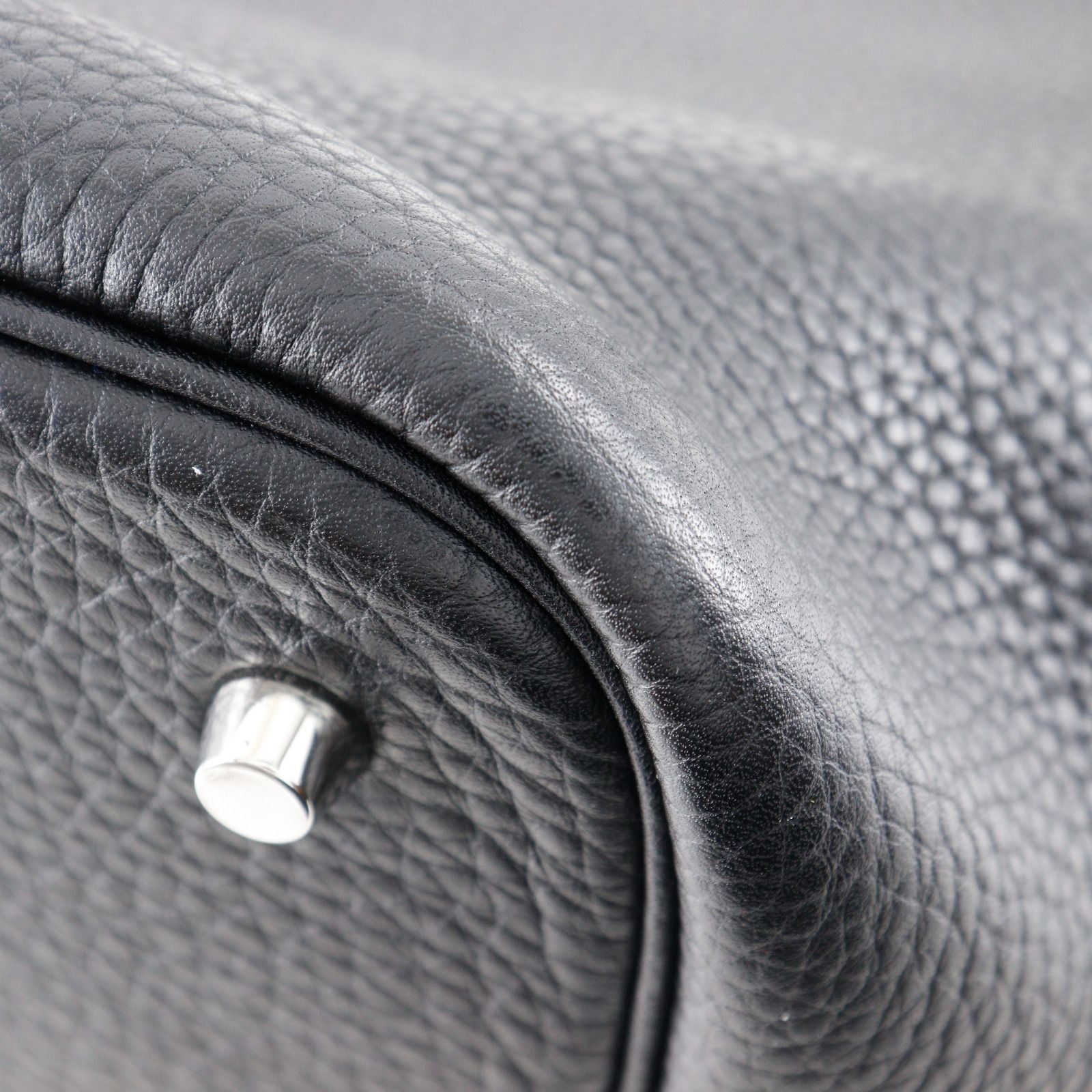 Hermes Picotin Lock 22 Taurillon Clemence Black Silver T Handbag — view 5