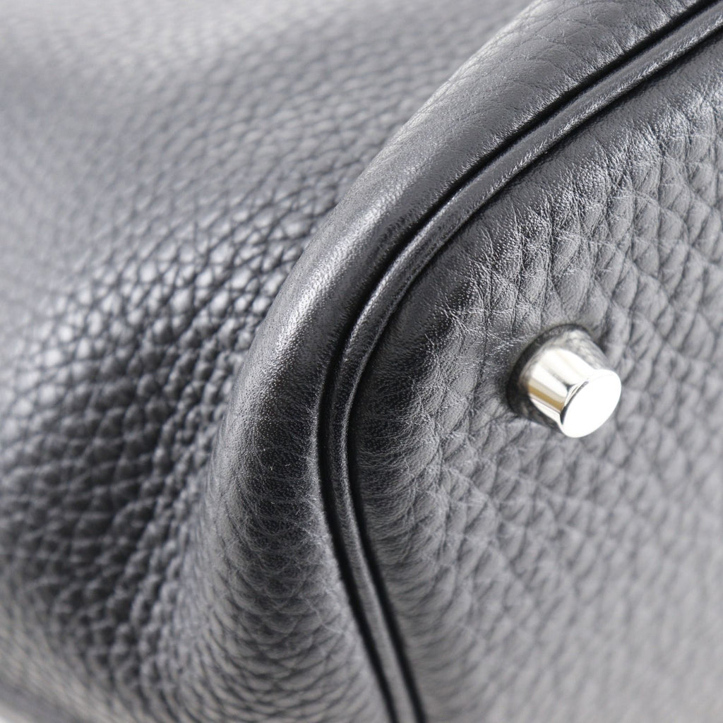 Hermes Picotin Lock 22 Taurillon Clemence Black Silver T Handbag — view 4