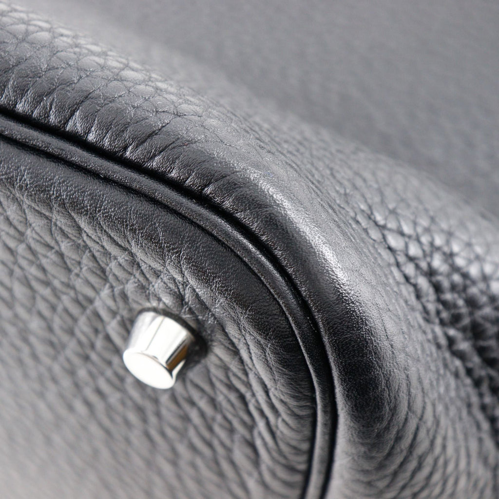 Hermes Picotin Lock 22 Taurillon Clemence Black Silver T Handbag — view 7
