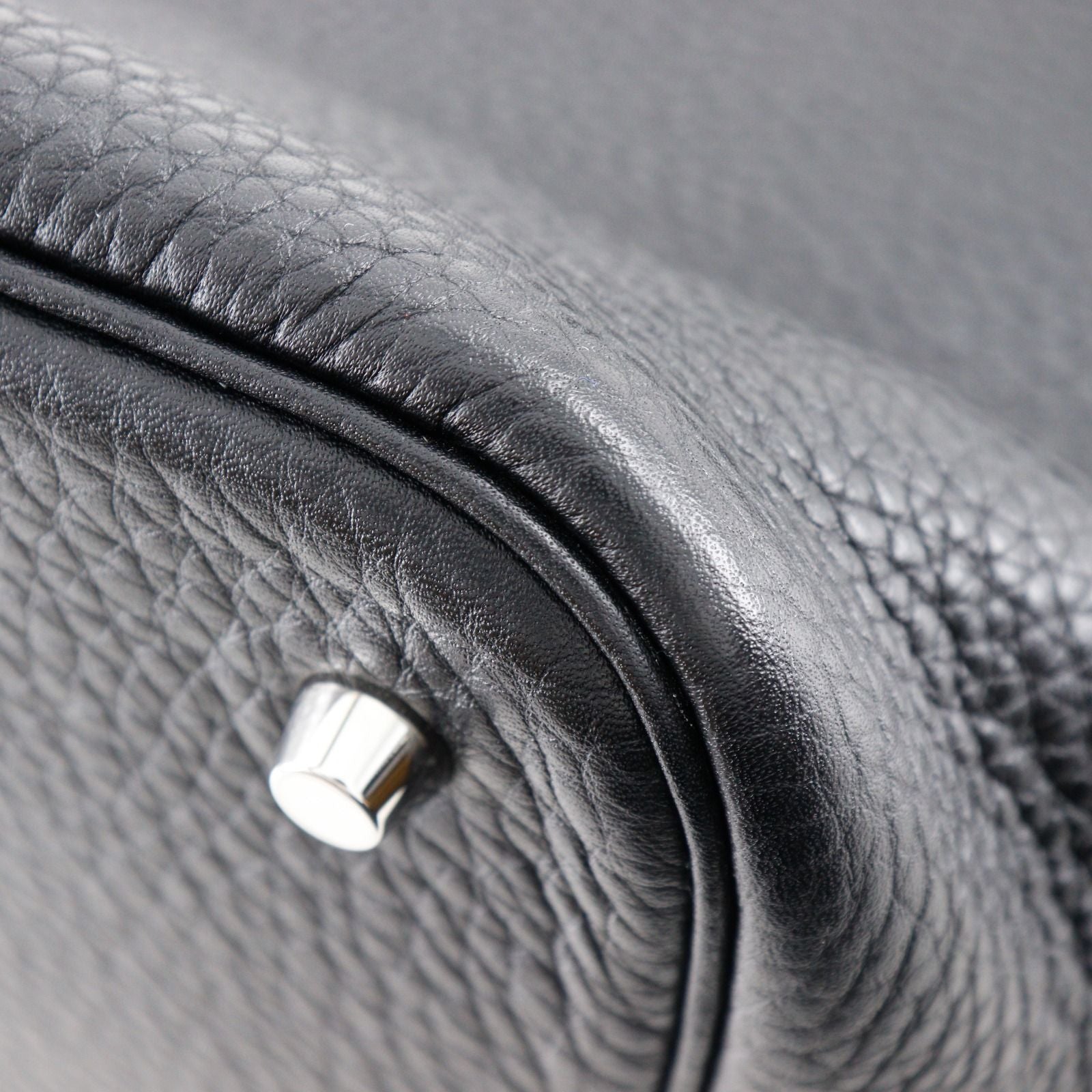 Hermes Picotin Lock 22 Taurillon Clemence Black Silver T Handbag — view 7
