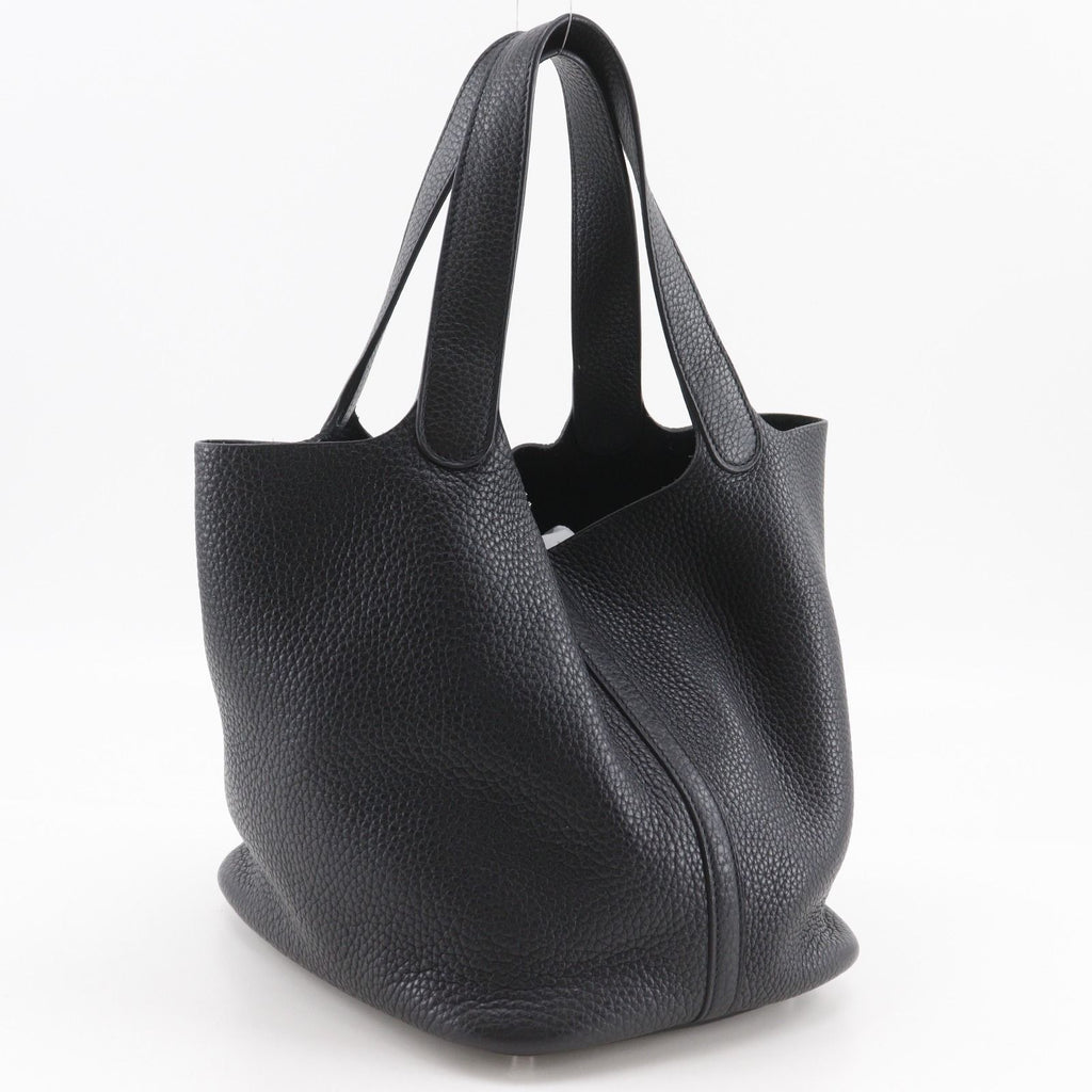 Hermes Picotin Lock 22 Taurillon Clemence Black Silver T Handbag — view 3