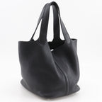 Hermes Picotin Lock 22 Taurillon Clemence Black Silver T Handbag — view 3