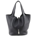 Hermes Picotin Lock 22 Taurillon Clemence Black Silver T Handbag