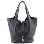 Hermes Picotin Lock 22 Taurillon Clemence Black Silver T Handbag
