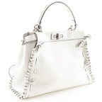 Fendi Peekaboo 2-Way Shoulder Leather White Handbag — view 3