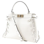 Fendi Peekaboo 2-Way Shoulder Leather White Handbag — view 2