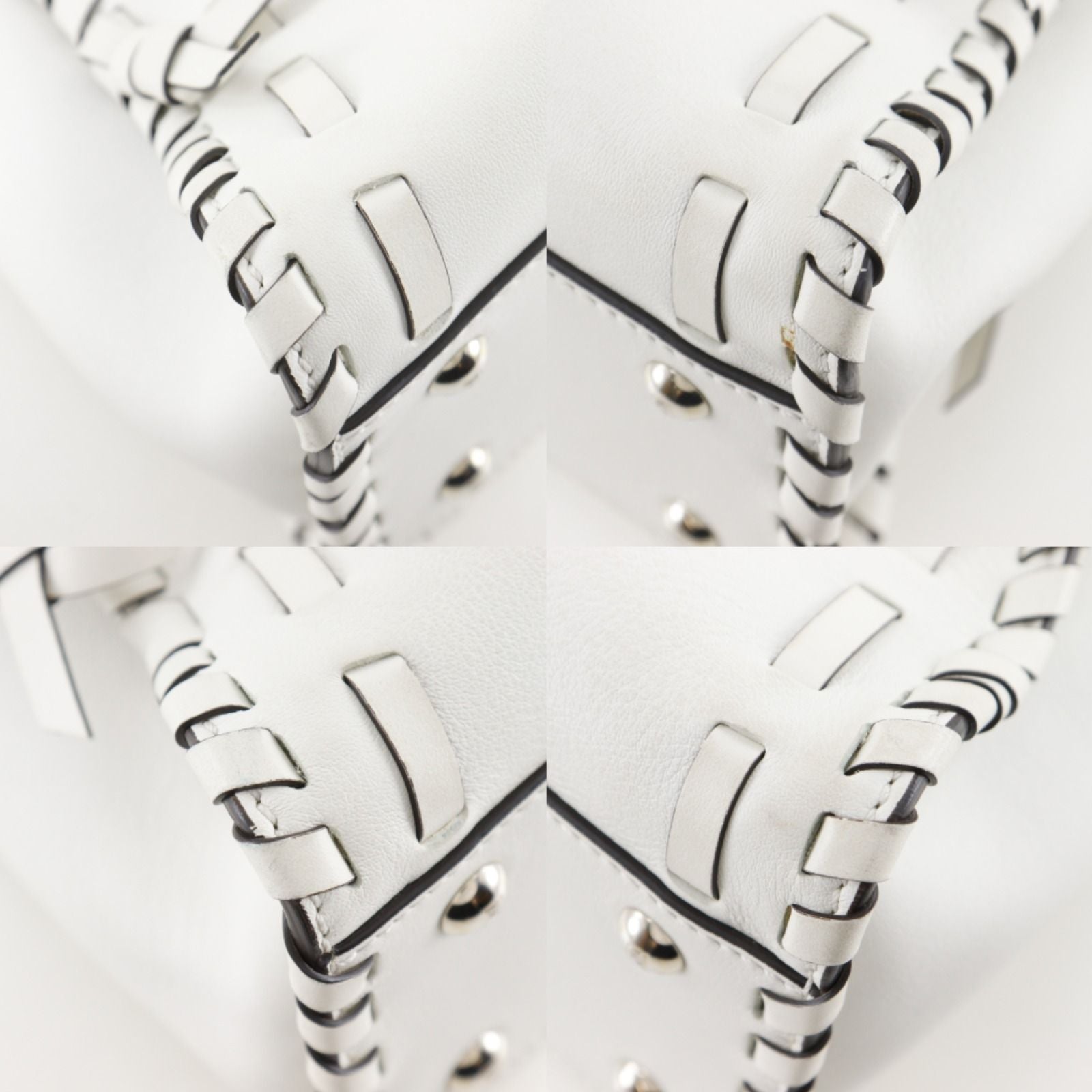Fendi Peekaboo 2-Way Shoulder Leather White Handbag — view 4