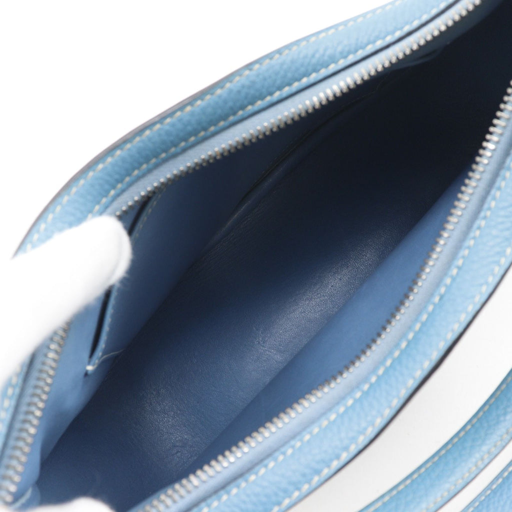 Hermes Caporal Togo Blue Jean Silver Shoulder — view 9
