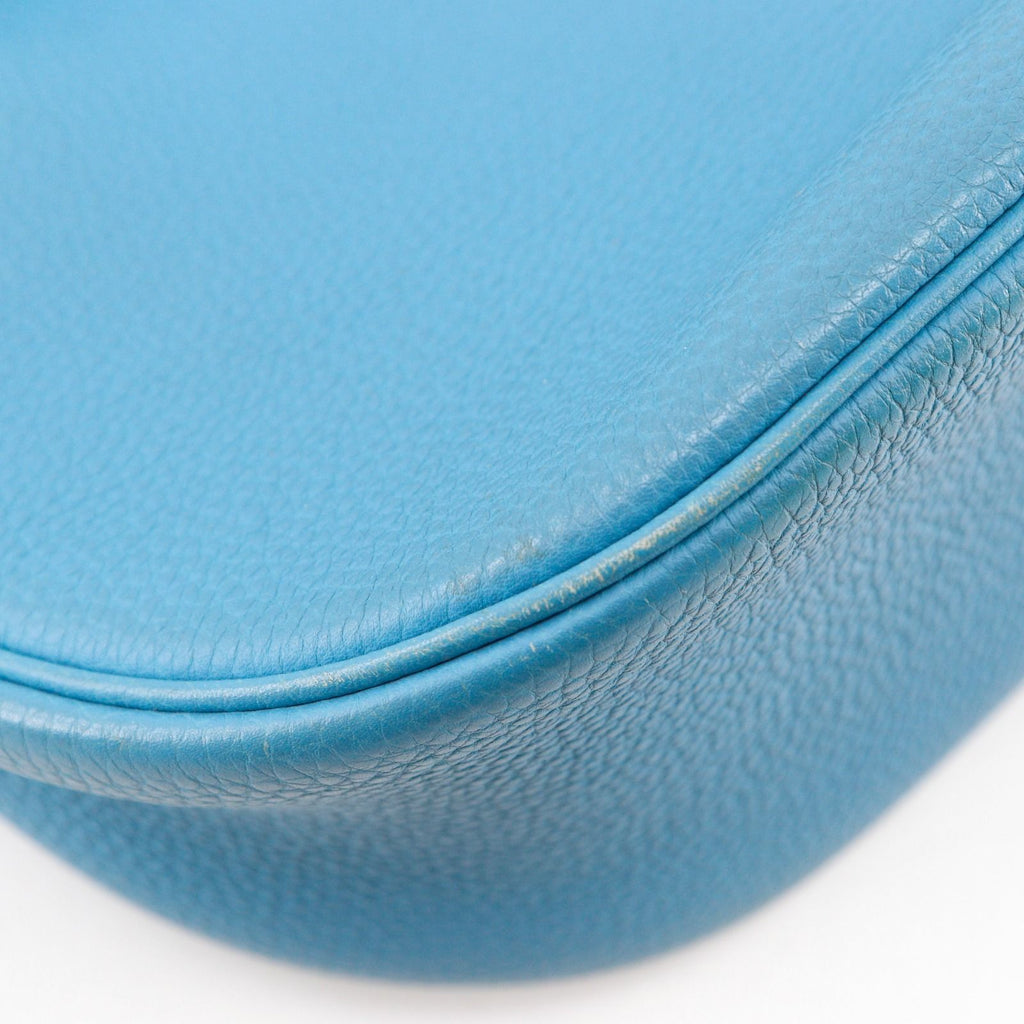 Hermes Caporal Togo Blue Jean Silver Shoulder — view 4