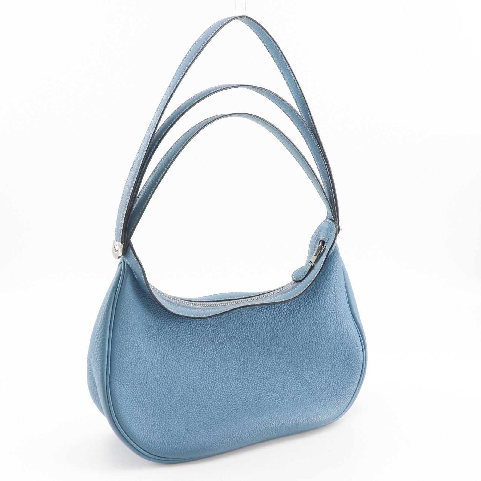 Hermes Caporal Togo Blue Jean Silver Shoulder — view 3