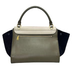 Celine Handbag Trapeze Ivory Khaki Gray Dark Navy Leather — view 3