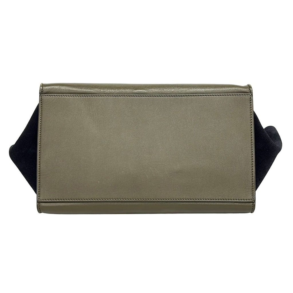 Celine Handbag Trapeze Ivory Khaki Gray Dark Navy Leather — view 5