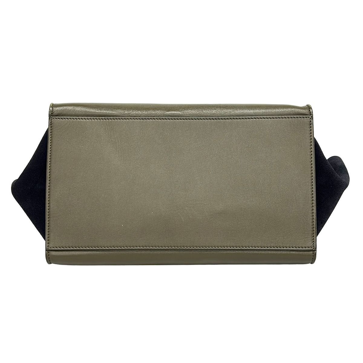 Celine Handbag Trapeze Ivory Khaki Gray Dark Navy Leather — view 5