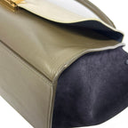 Celine Handbag Trapeze Ivory Khaki Gray Dark Navy Leather — view 6