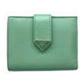 Prada Bifold Wallet Light Green Leather