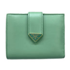 Prada Bifold Wallet Light Green Leather
