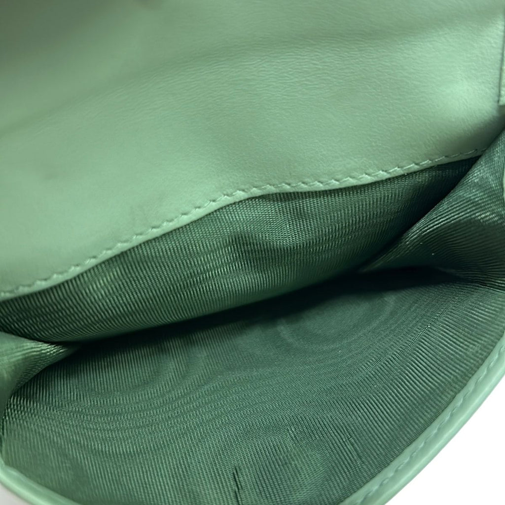 Prada Bifold Wallet Light Green Leather — view 4