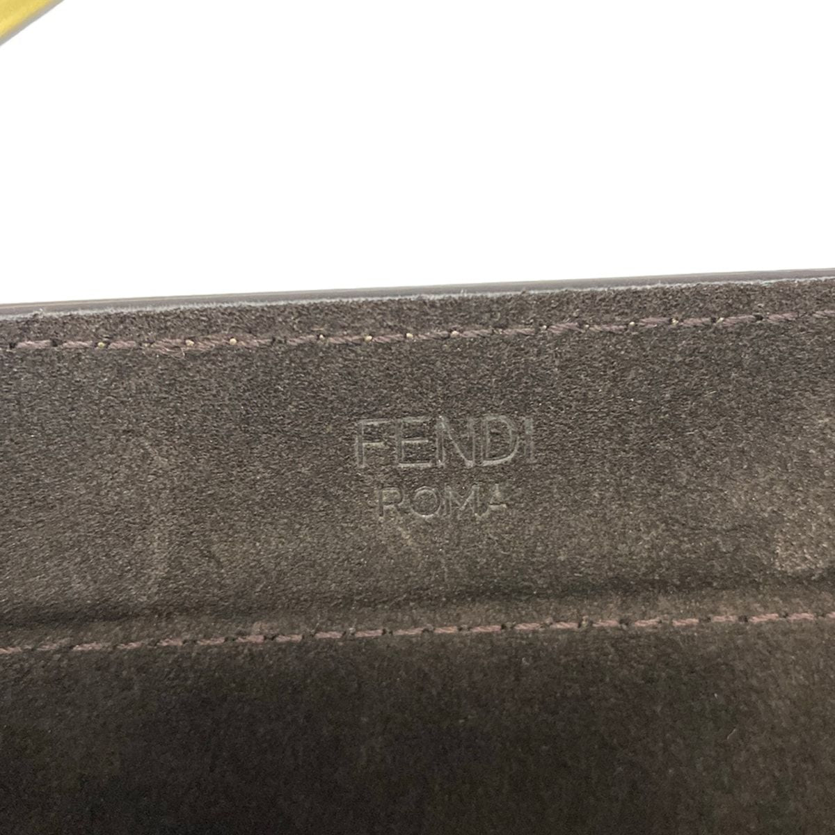 Fendi Tote Flip Logo Beige Yellow Leather — view 9