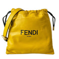 Fendi Shoulder Bag Slim Clutch Dark Yellow Strap Removable Leather