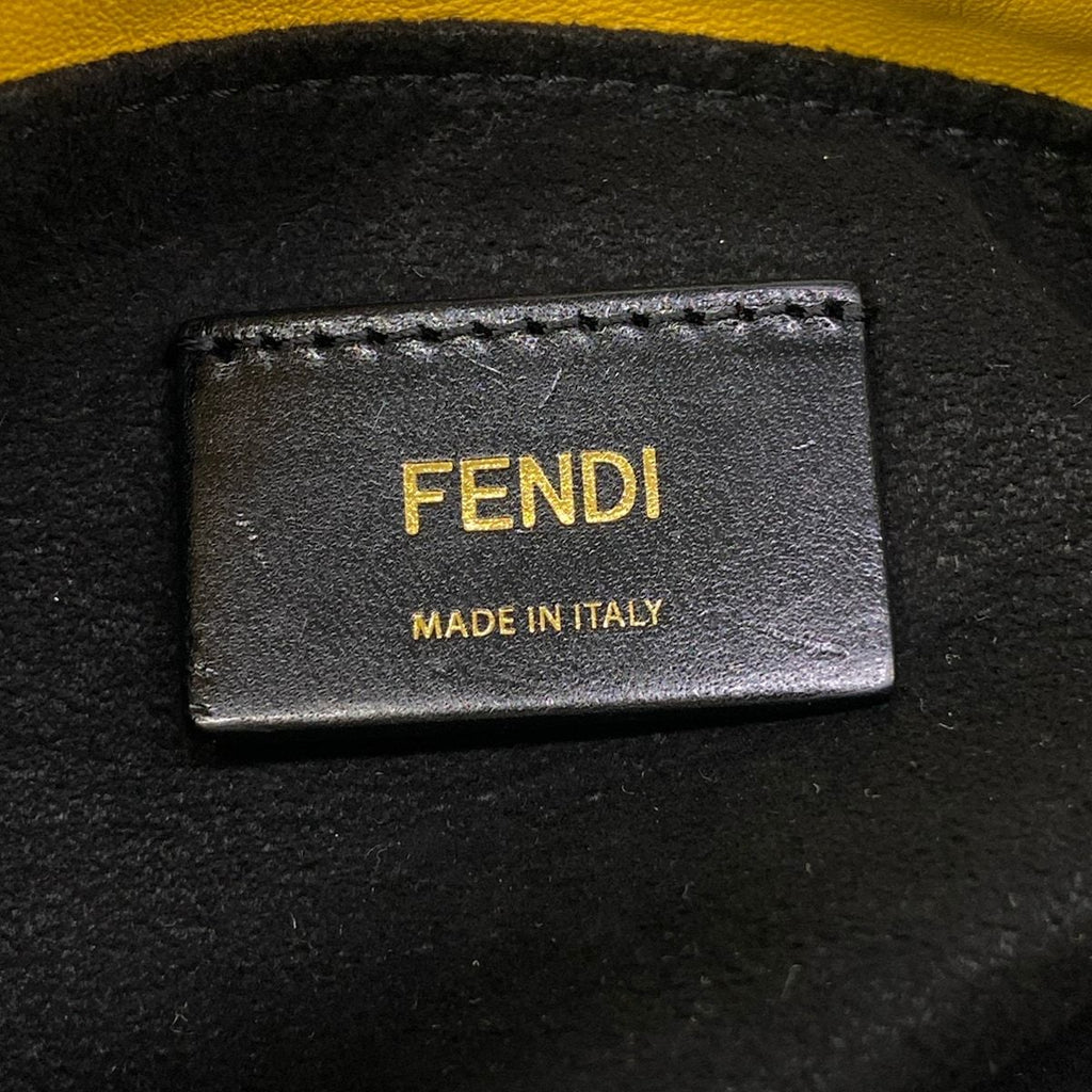 Fendi Shoulder Bag Slim Clutch Dark Yellow Strap Removable Leather — view 9