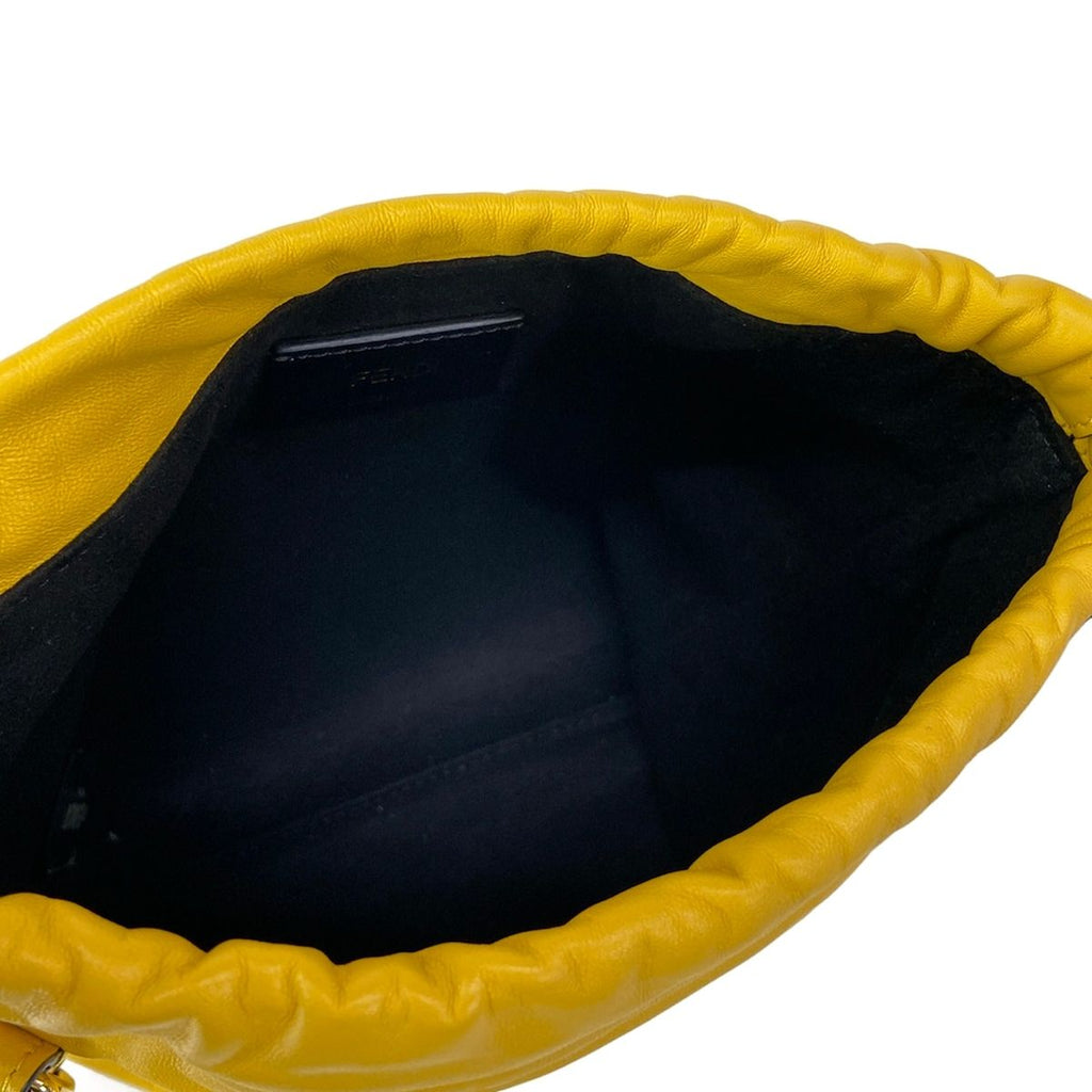 Fendi Shoulder Bag Slim Clutch Dark Yellow Strap Removable Leather — view 7